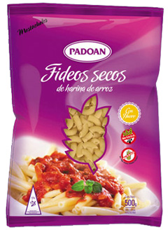 Estos clásicos fideos de arroz al huevo libres de gluten Padoan son desde hace años los preferidos por ser rendidores, con buen punto y sabor.
Variedad Mostacholes en paquetes por 500 grs. Certificados Kosher, sin TACC