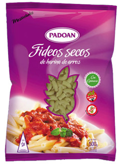 Fideos de Arroz con Espinacas Padoan  mostacholes Padoan Espinacas