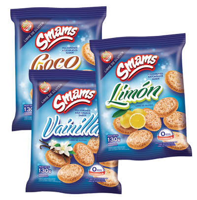 Deliciosas galletitas dulces, sabores limón, coco y vainilla. Pack ideal para el colegio o la oficina, horneados y sin grasas trans. Sin TACC. Libre de gluten.