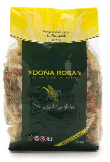 Fusilis Multivegetal Doña Rosa. 
Pastas sin gluten.  Fusilis Multivegetal Doña Rosa