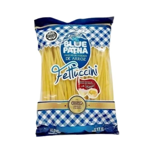 Espectaculares Pastas secas a base de arroz al huevo Blue Patna.

Peso: 500gr
