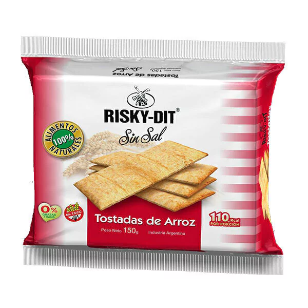 Tostaditas de Arroz Sin Sal Risky-Dit x 150g