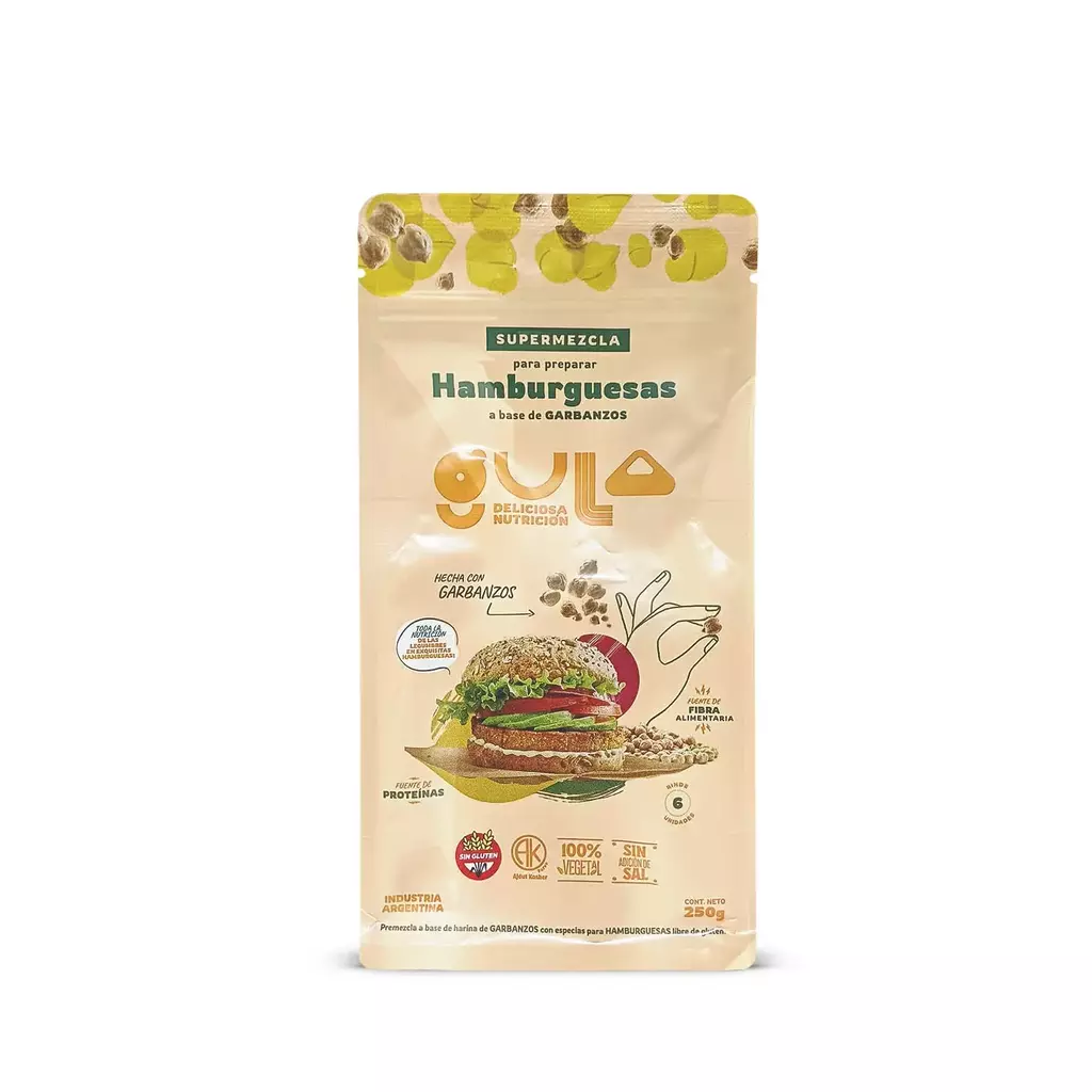 Super Mix para Hamburguesas base Garbanzos GULA x 250g