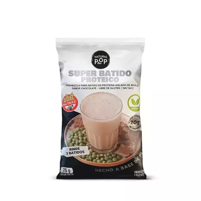 Super batido proteico sabor chocolate Natural Pop x 75g