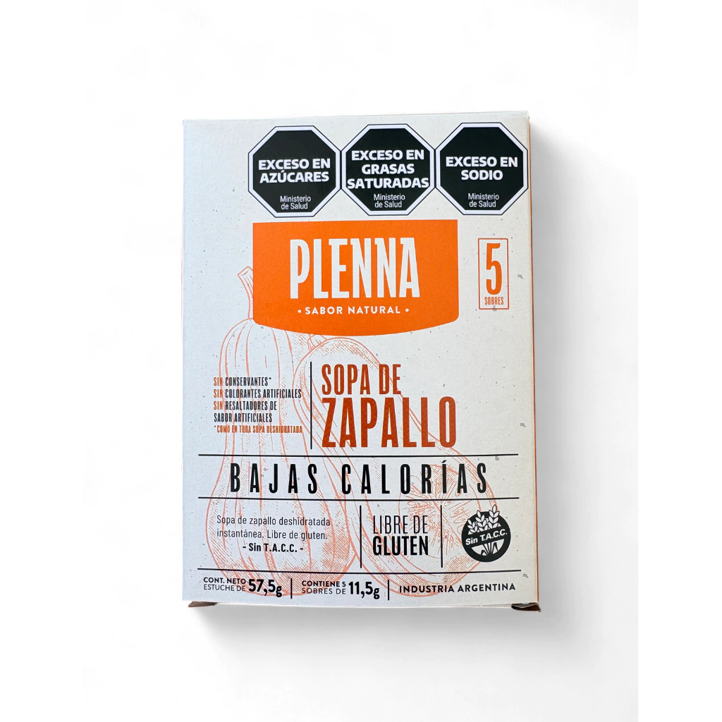 Sopa de Zapallos Instantánea Bajas Calorías PLENNA x 55g