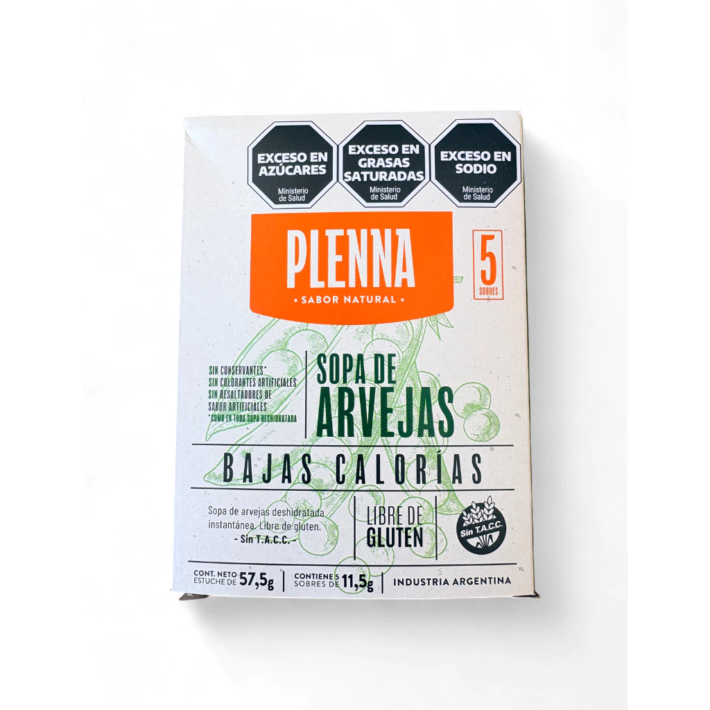 Sopa de Arvejas Instantánea Bajas Calorías PLENNA x 55g