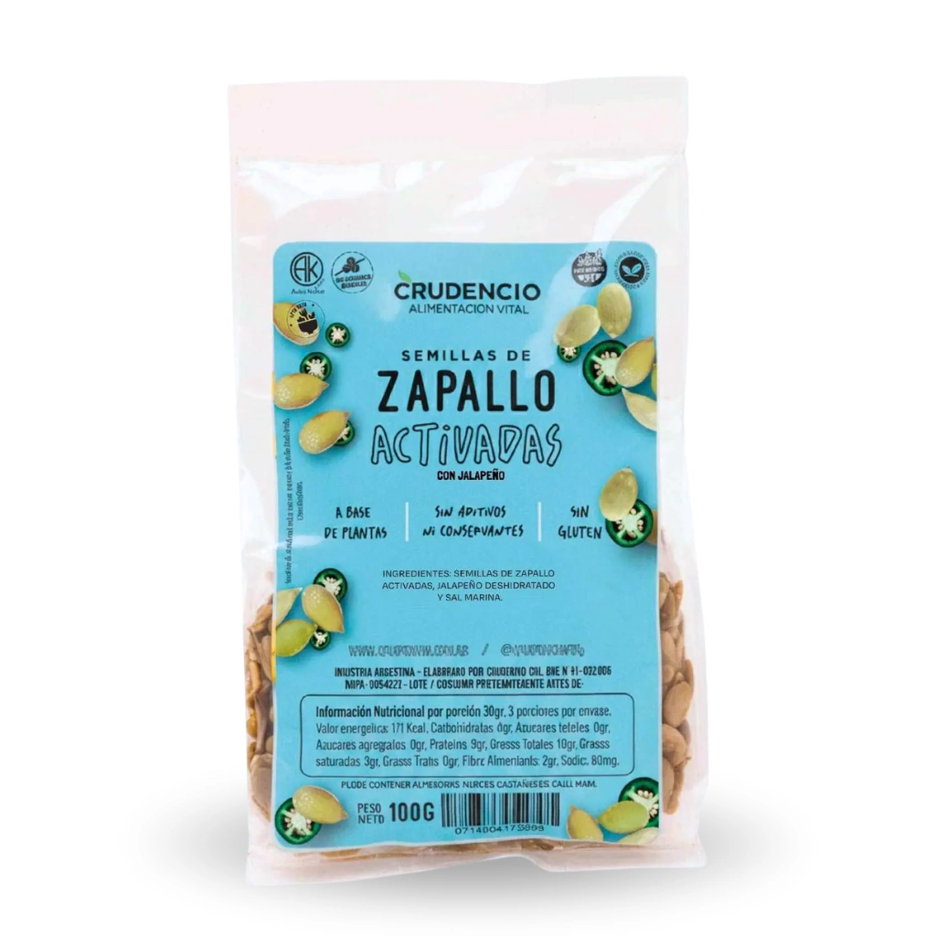 Semillas Activadas de Zapallo al Pesto Crudencio x 100g