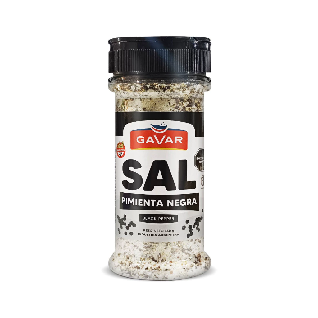 Sal Entrefina con Pimienta Negra Gavar x 350g