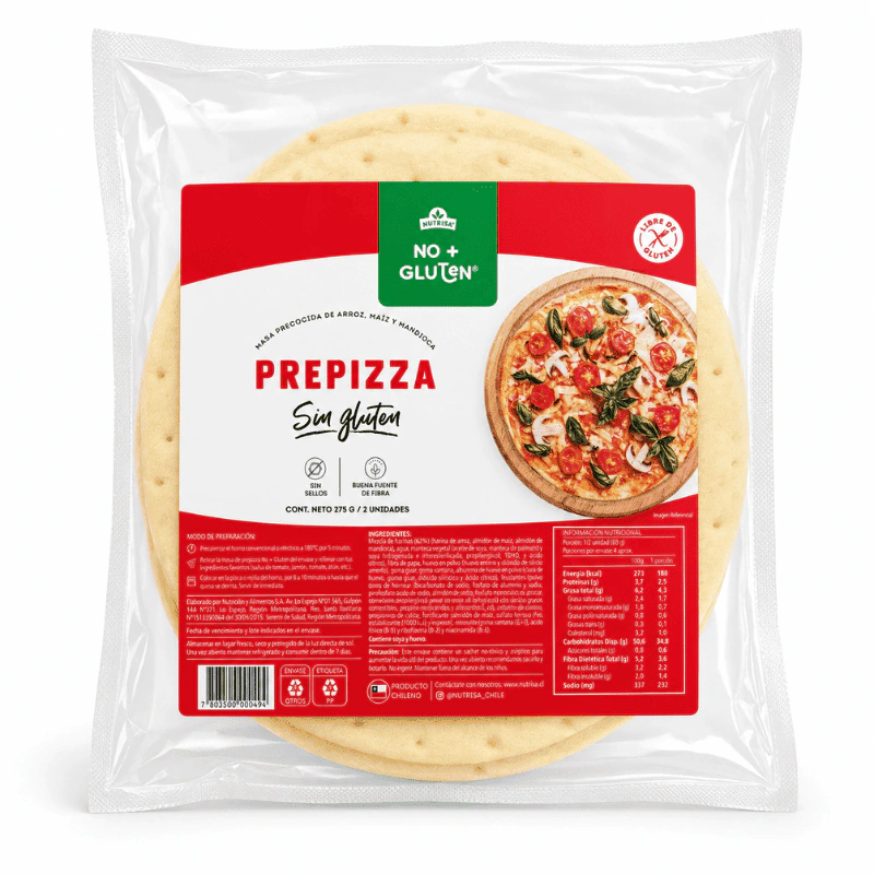 Prepizzas precocidas 2 Unidades No+Gluten x 275g