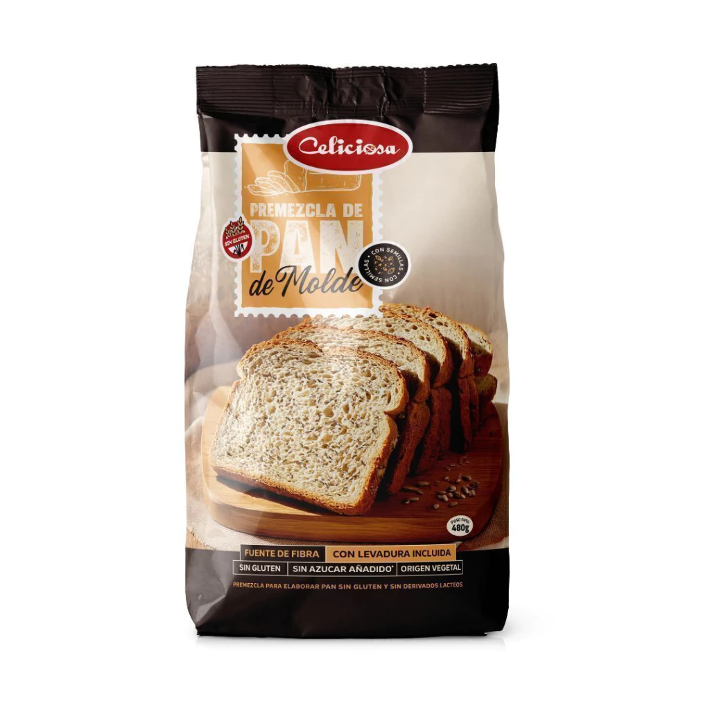 Premezcla para Pan de Molde con Semillas CELICIOSA x 480g