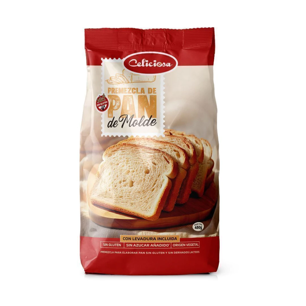 Premezcla para Pan de Molde Blanco CELICIOSA x 450g