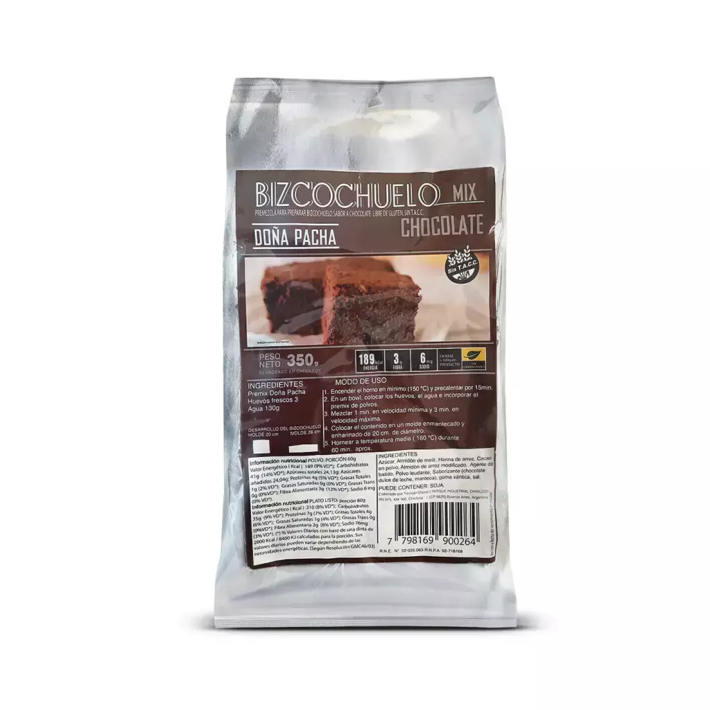Premezcla Bizcochuelo Chocolate Doña Pacha x 350g