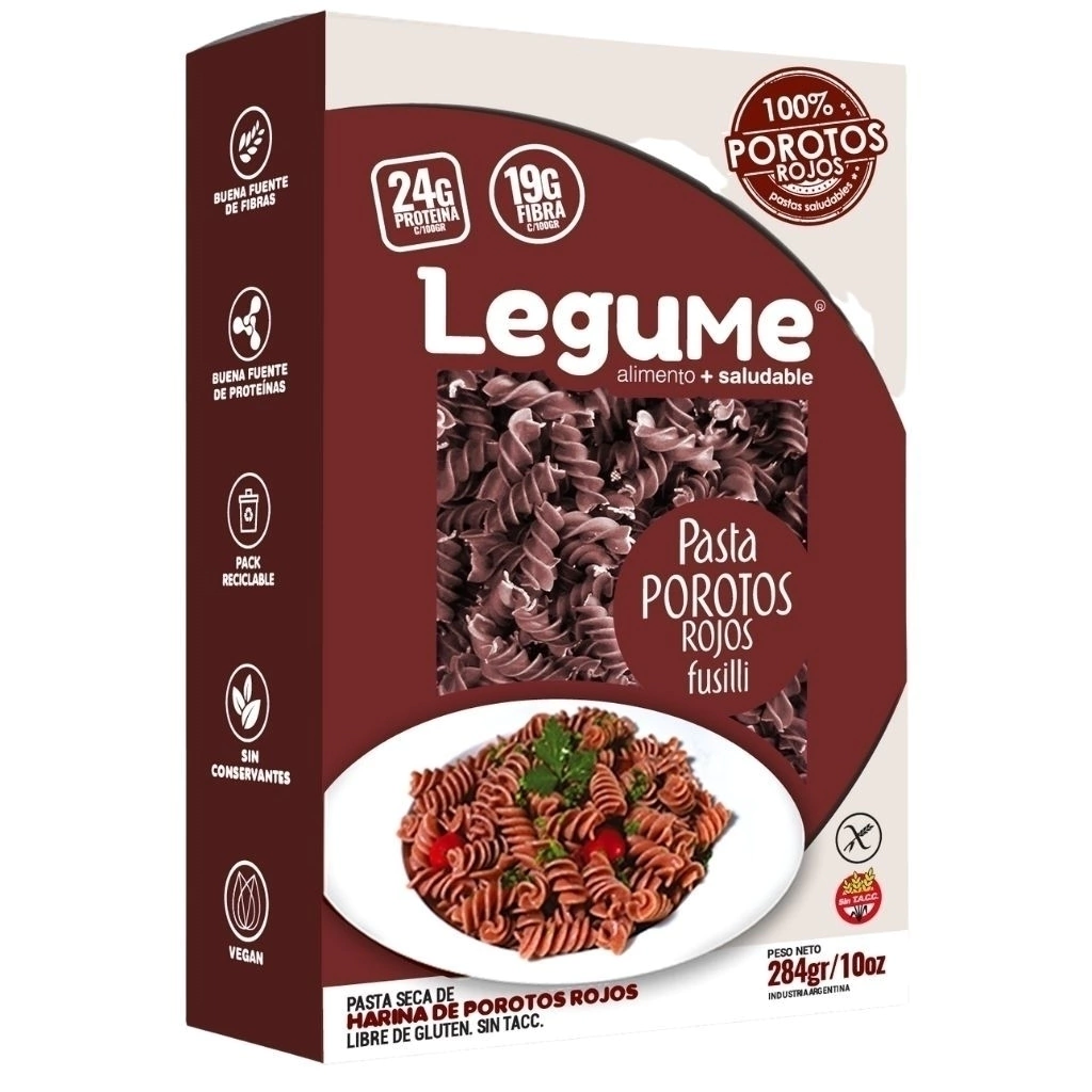 Pastas Secas de Porotos Rojos LEGUME x 284g