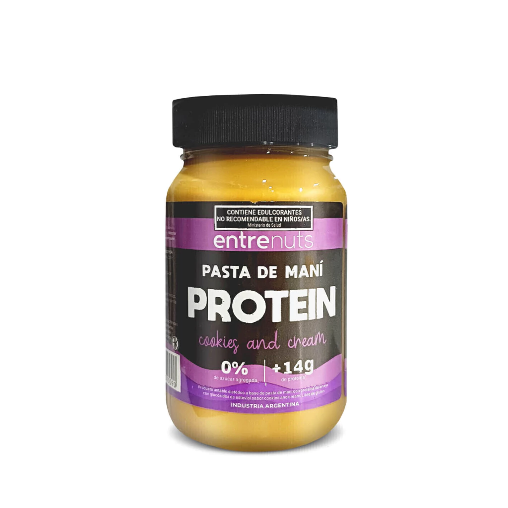 Pasta de Maní Proteica Cookies Cream Entrenuts x 370g