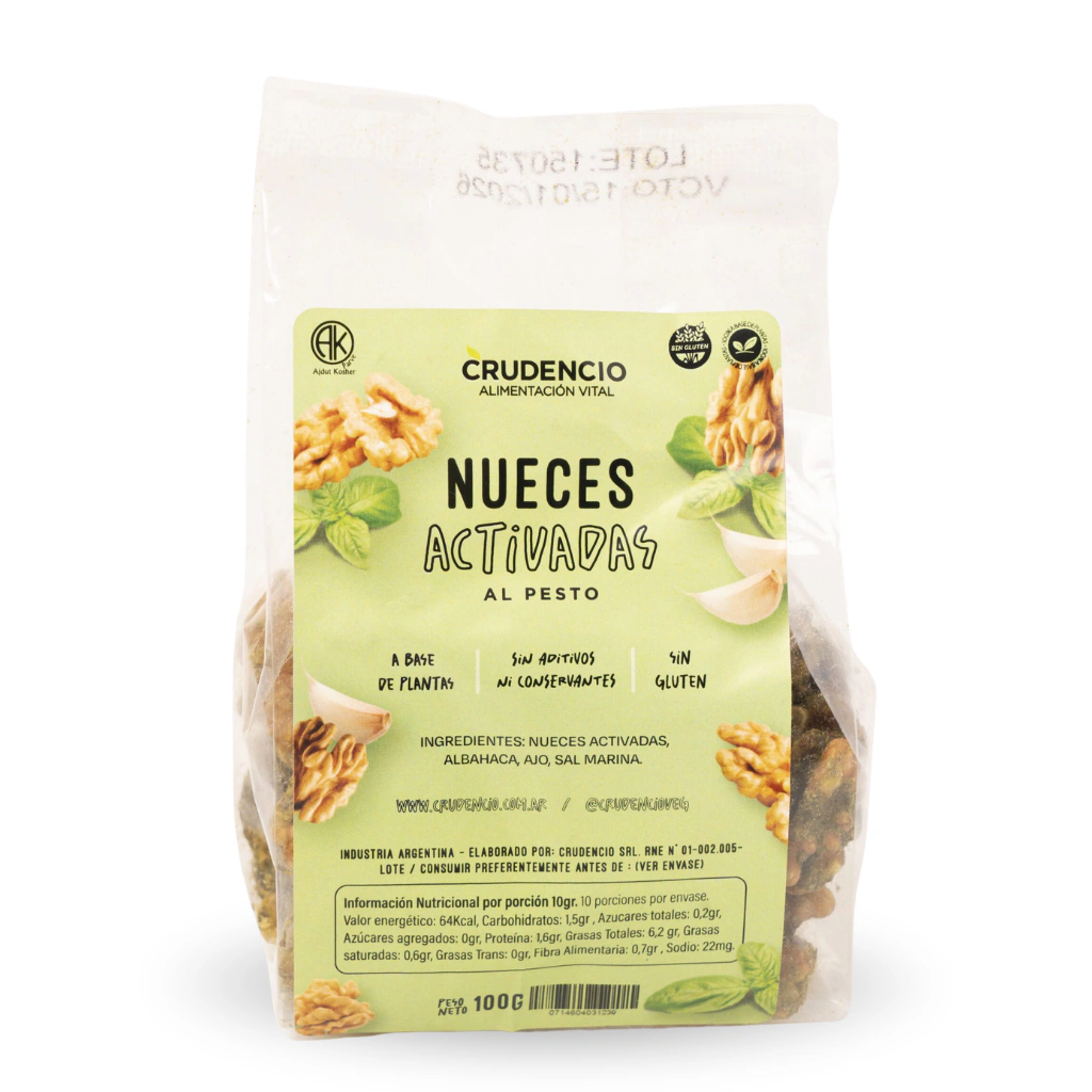 Nueces Activadas al Pesto Crudencio x 100g