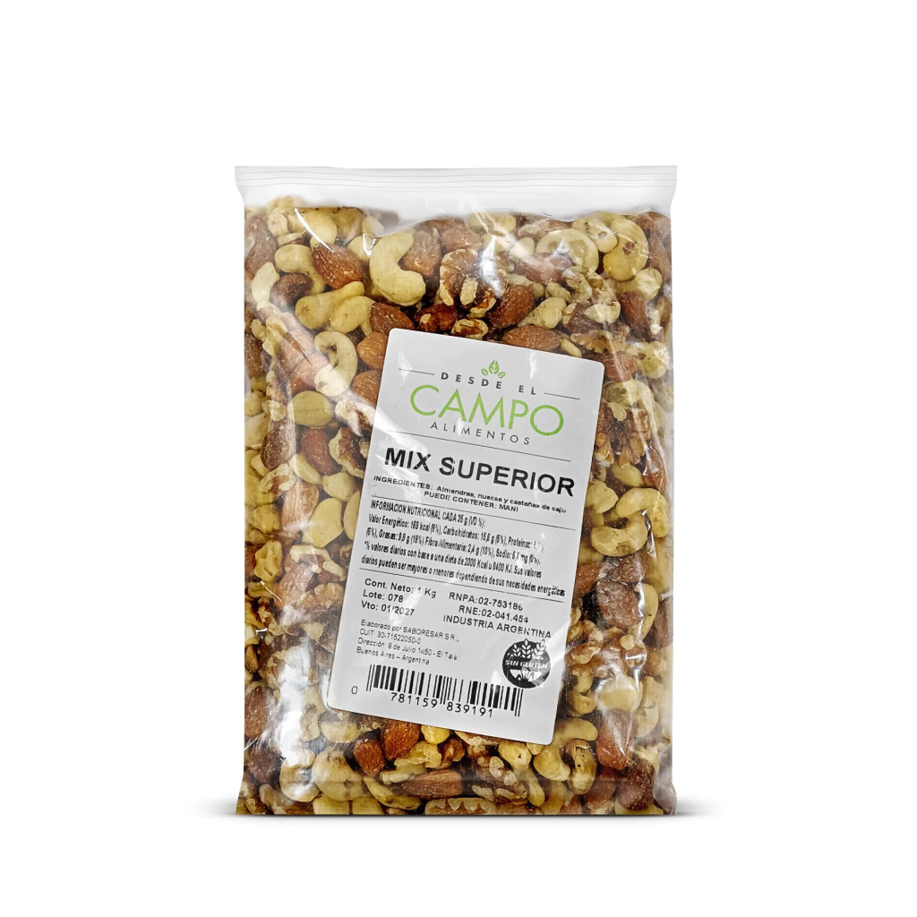 Mix Frutos Secos PREMIUM Libre de gluten DeC x 1Kg