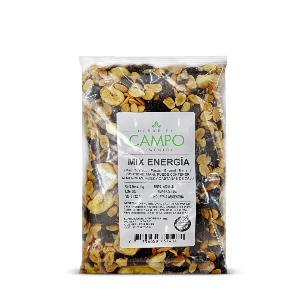 Mix ENERGIA Frutos Secos Libres de gluten DeC x 1Kg