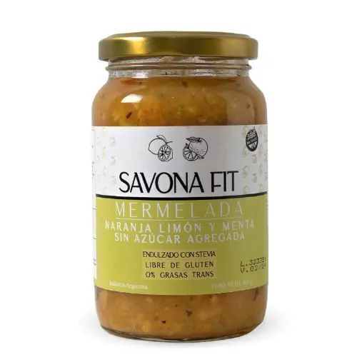 Mermelada de Naranja, Limón y Menta sin azúcar Savona Fit x 400g