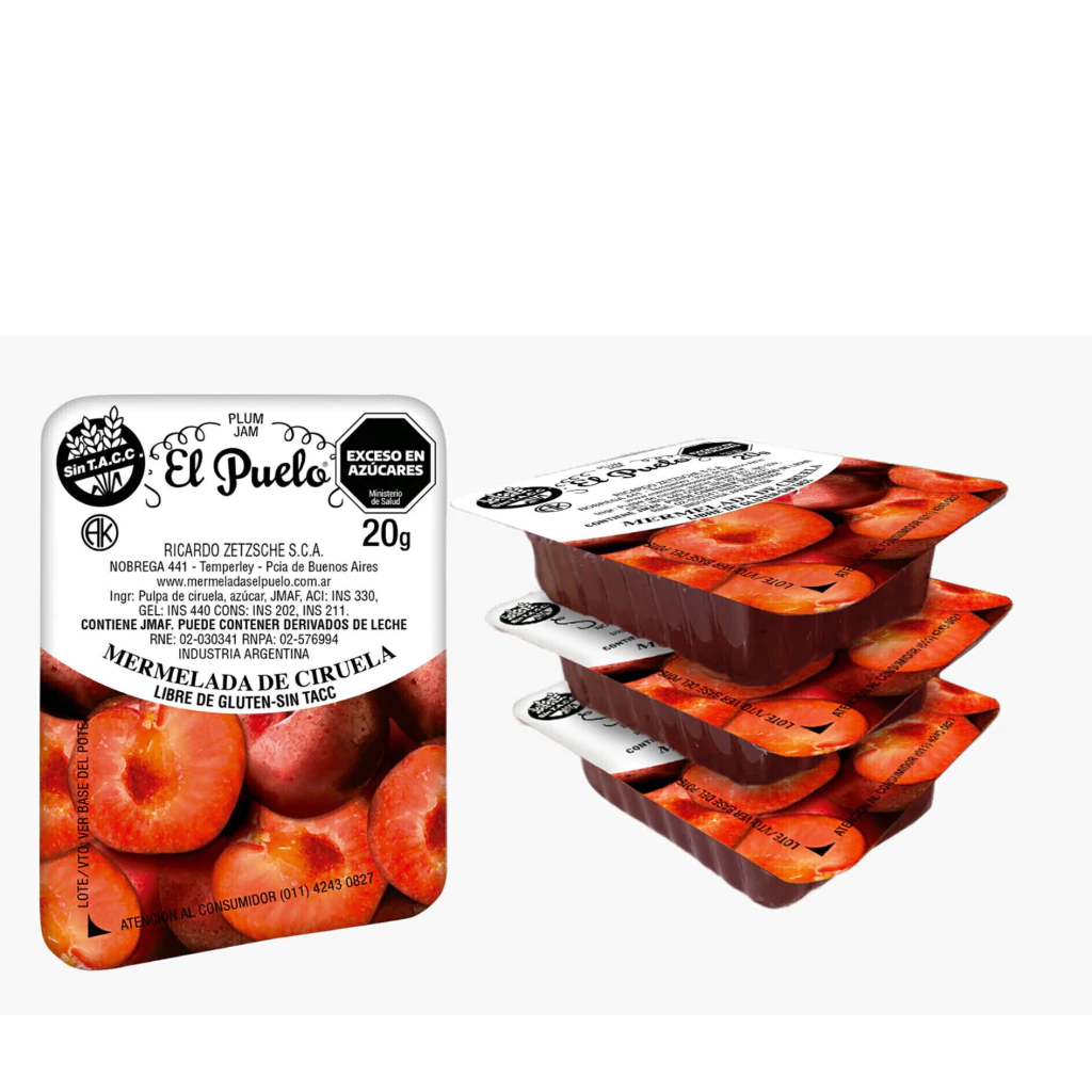 Mermelada de Ciruelas El Puelo mini porciones Caja x 120u