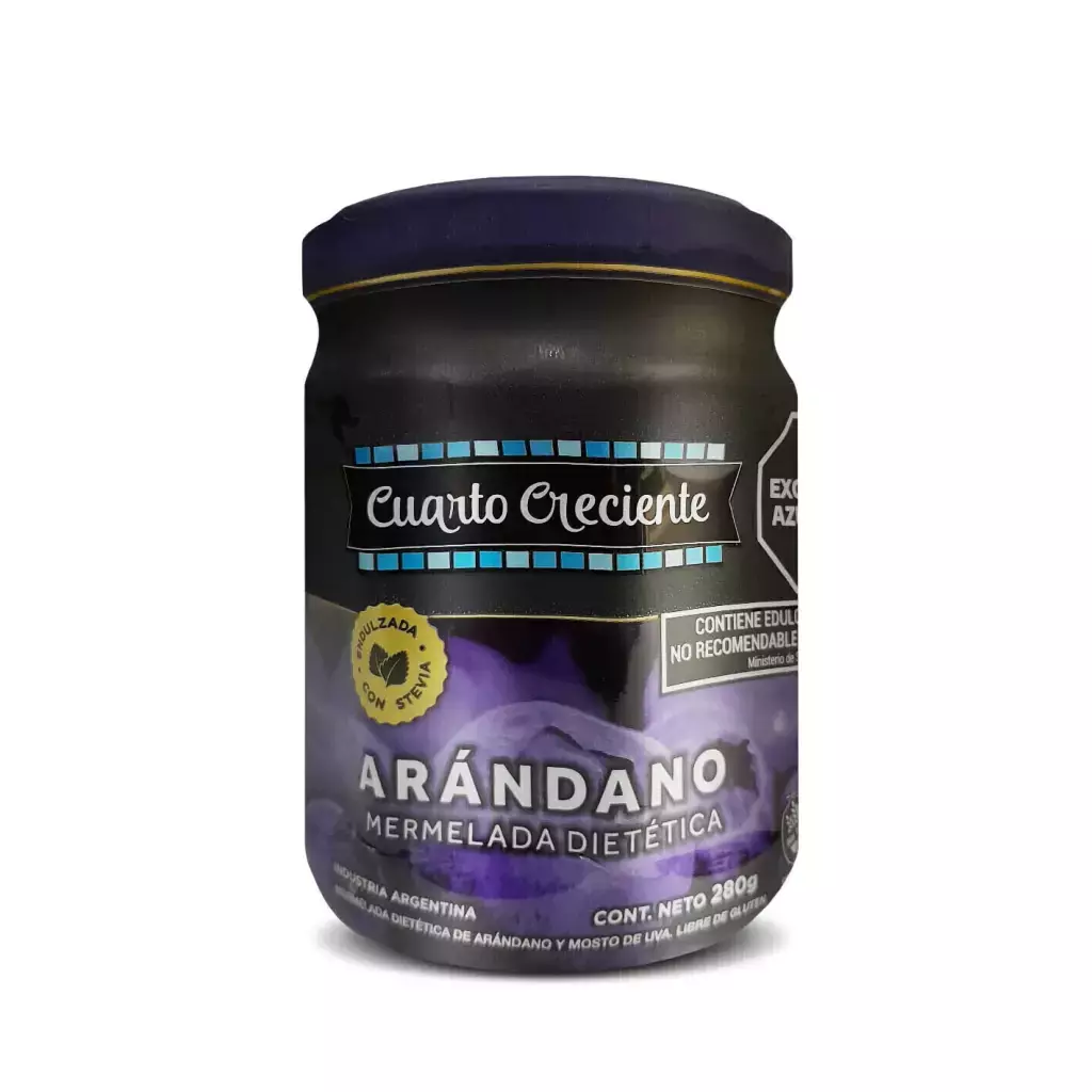 Mermelada de Arándanos con Stevia x 300g - Cuarto Creciente