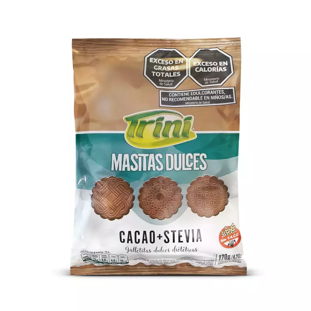 Masitas de Chocolate sin azúcar con Stevia Trini x 120g