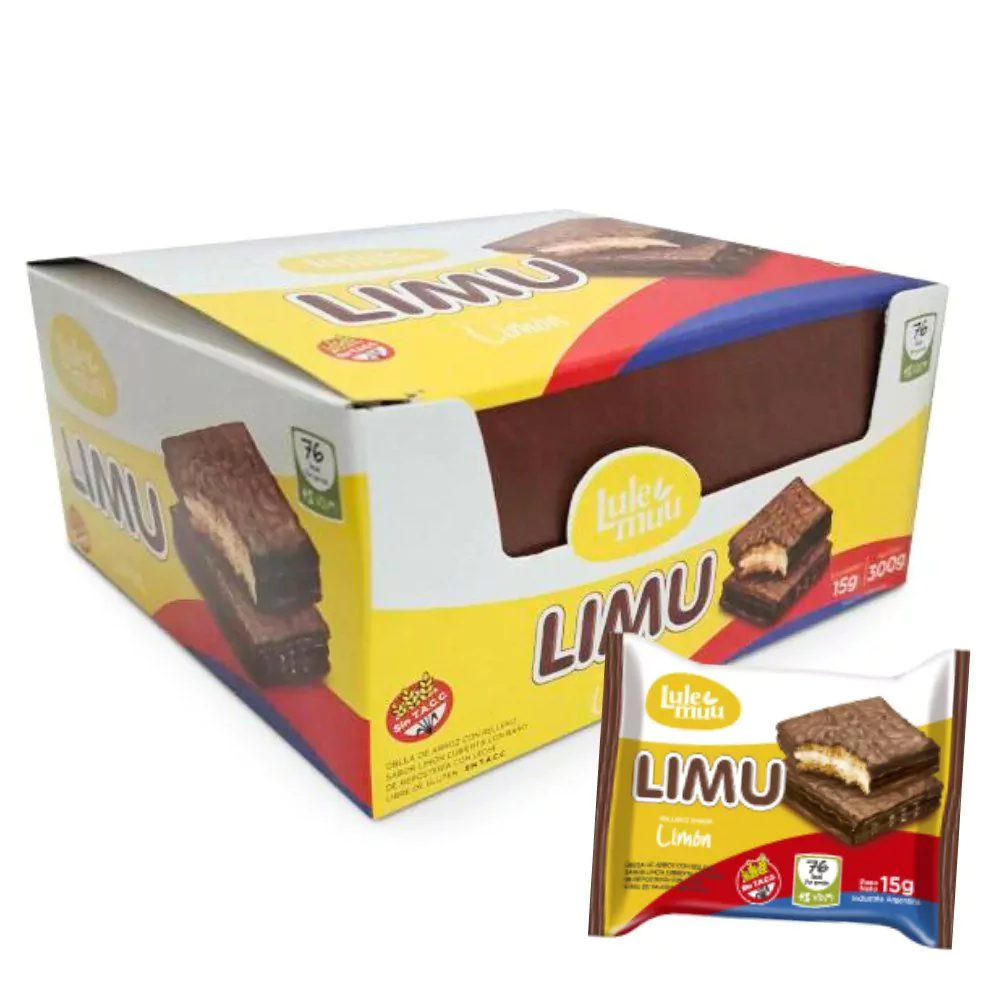 LIMU Oblea Rellena Limón LULEMUU caja x 20u