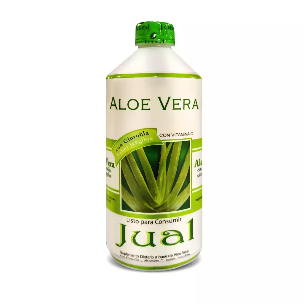 Jugo de Aloe Vera con Clorofila sabor Jengibre JUAL x 500cc