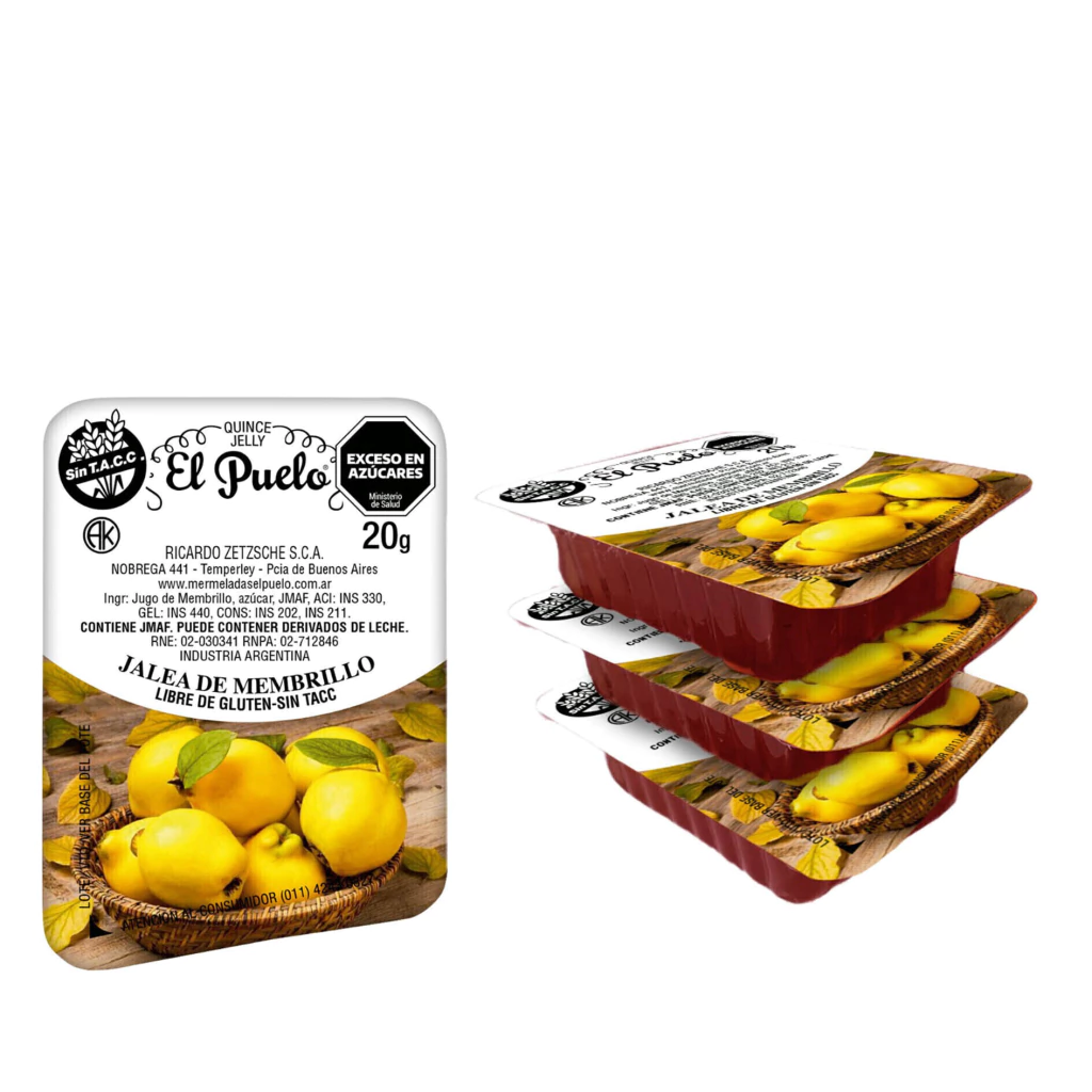 Jalea de Membrillos El Puelo mini porciones Caja x 120u