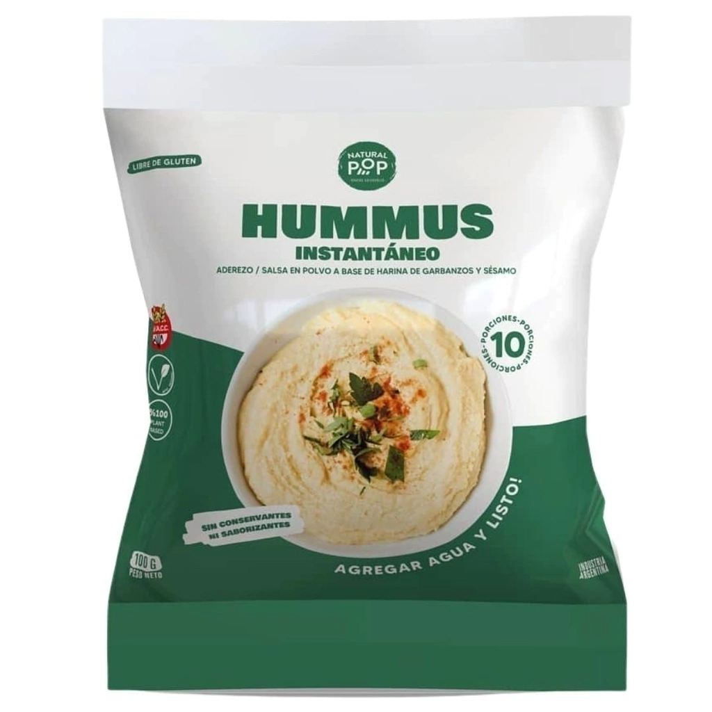 Hummus instantaneo de Garbanzos Natural Pop x 100g