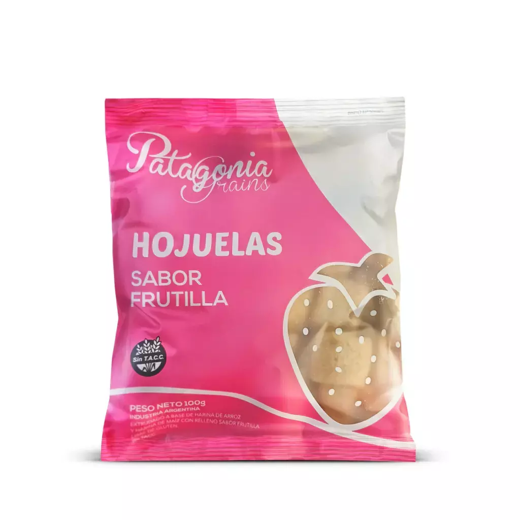 Hojuela Rellenas sabor Frutilla Patagonia Grains x 100g