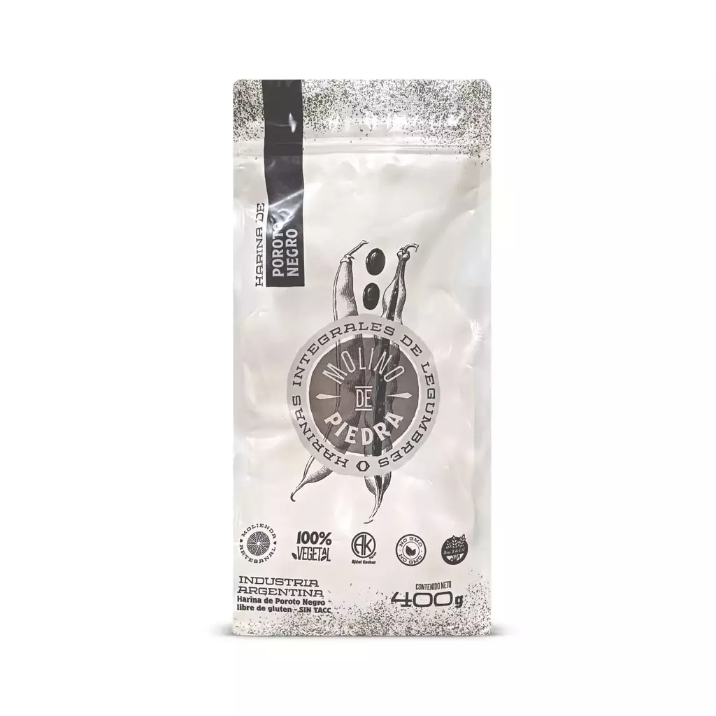 Harina Integral de Porotos Negros Molino de Piedra x 400g