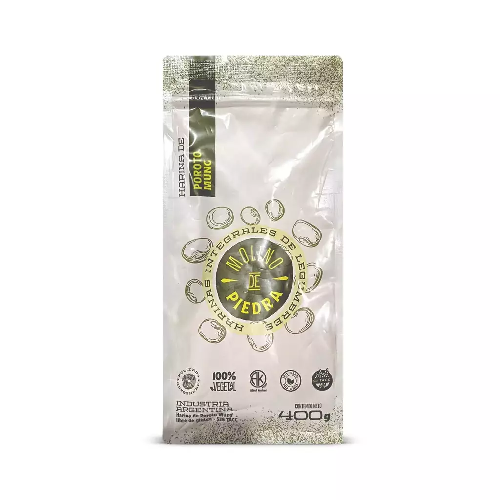 Harina Integral de Porotos Mung Molino de Piedra x 400g