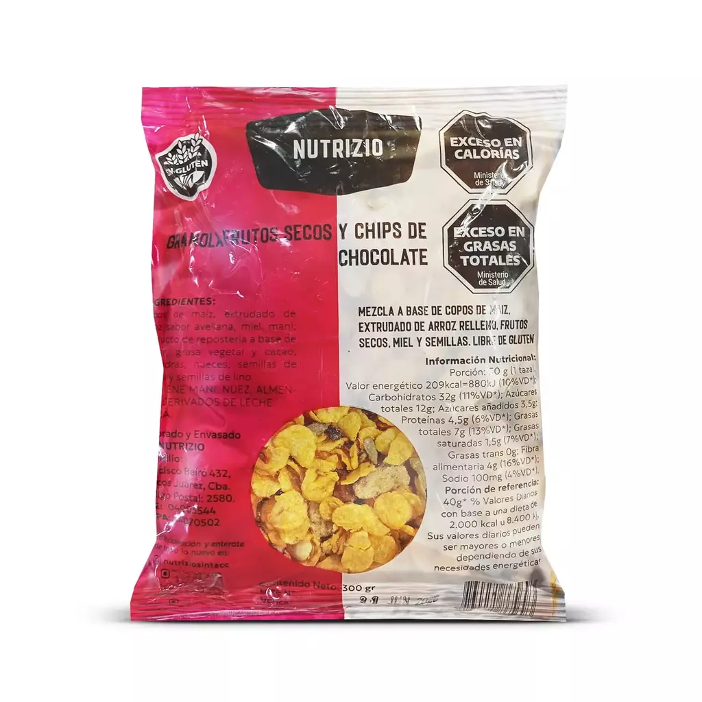 Granola con Frutos Secos y Chips Choco - Nutrizio x 300g