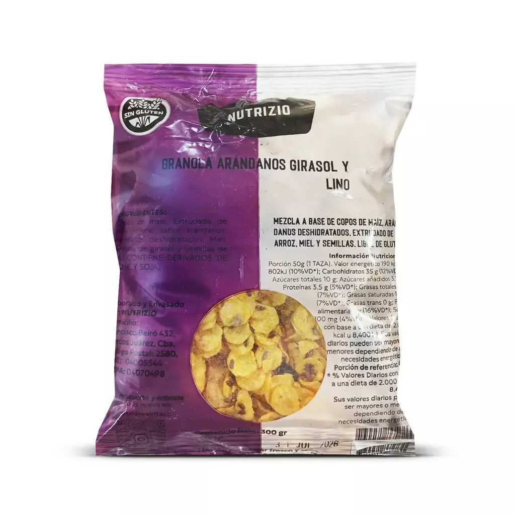 Granola con Arándanos Lino Girasol - Nutrizio x 300