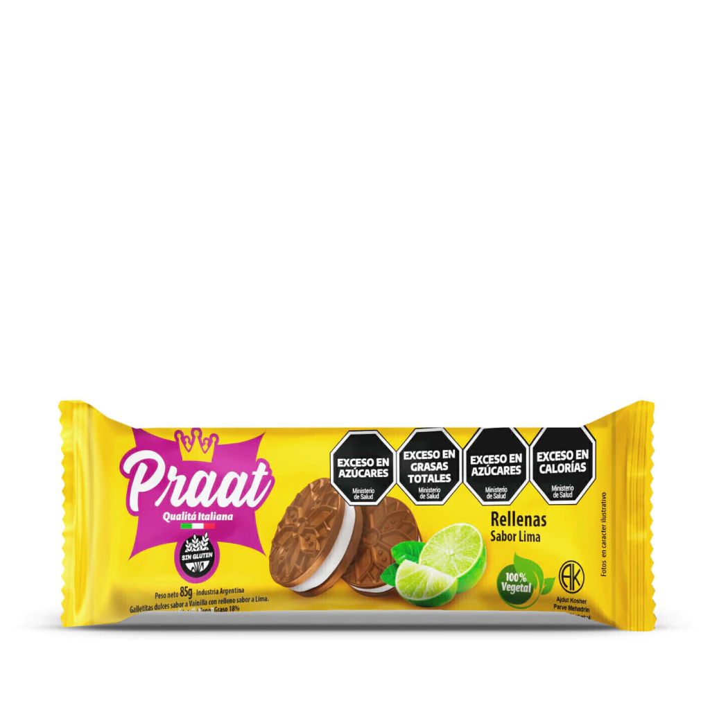 Galletitas de Chocolate rellenas con mousse de Lima PRAAT x 85g