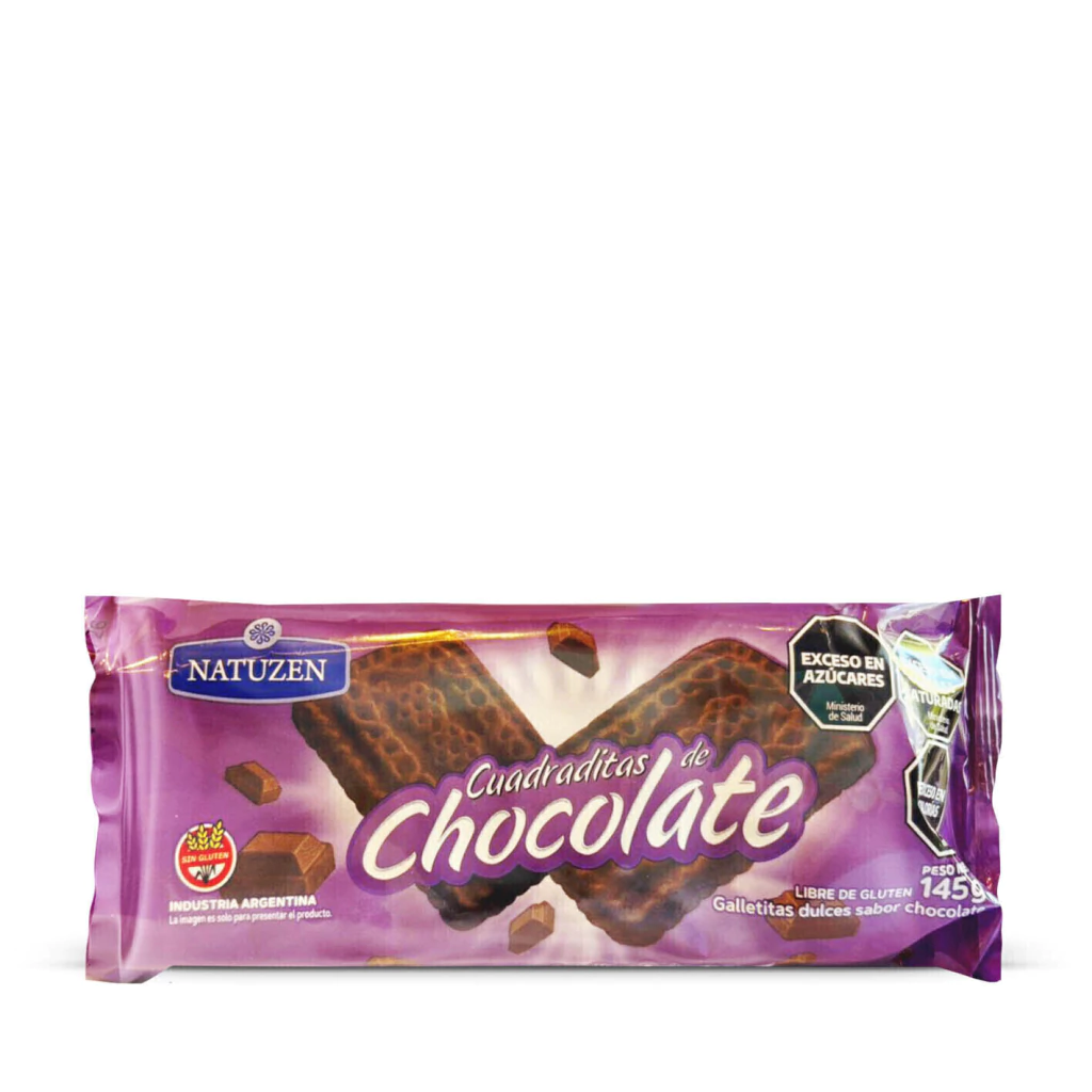 Galletitas Cuadraditas de Chocolate Natuzen x 145g