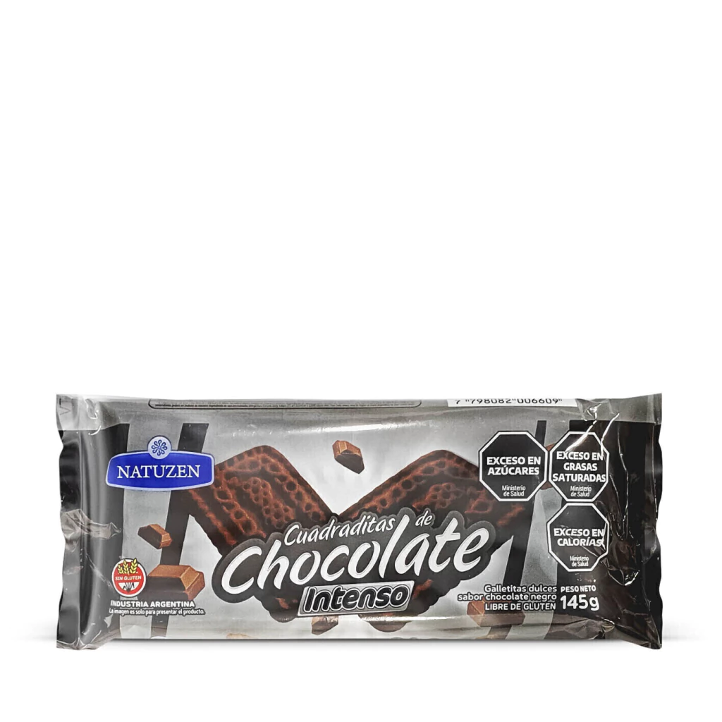 Galletitas Cuadraditas de Choco Intenso Natuzen x 146g
