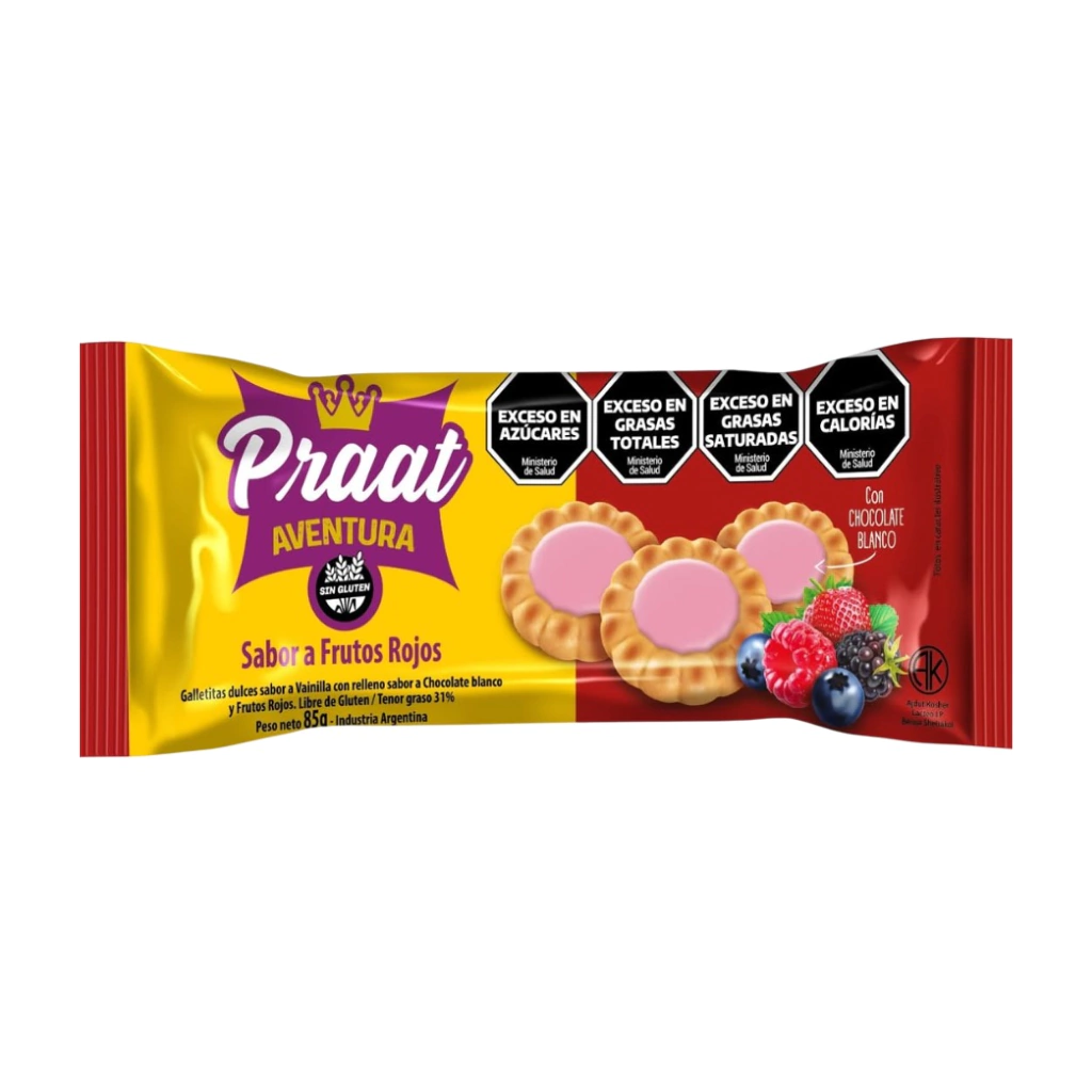 Galletitas Aventura de Vainilla y Frutos Rojos PRAAT x 85g