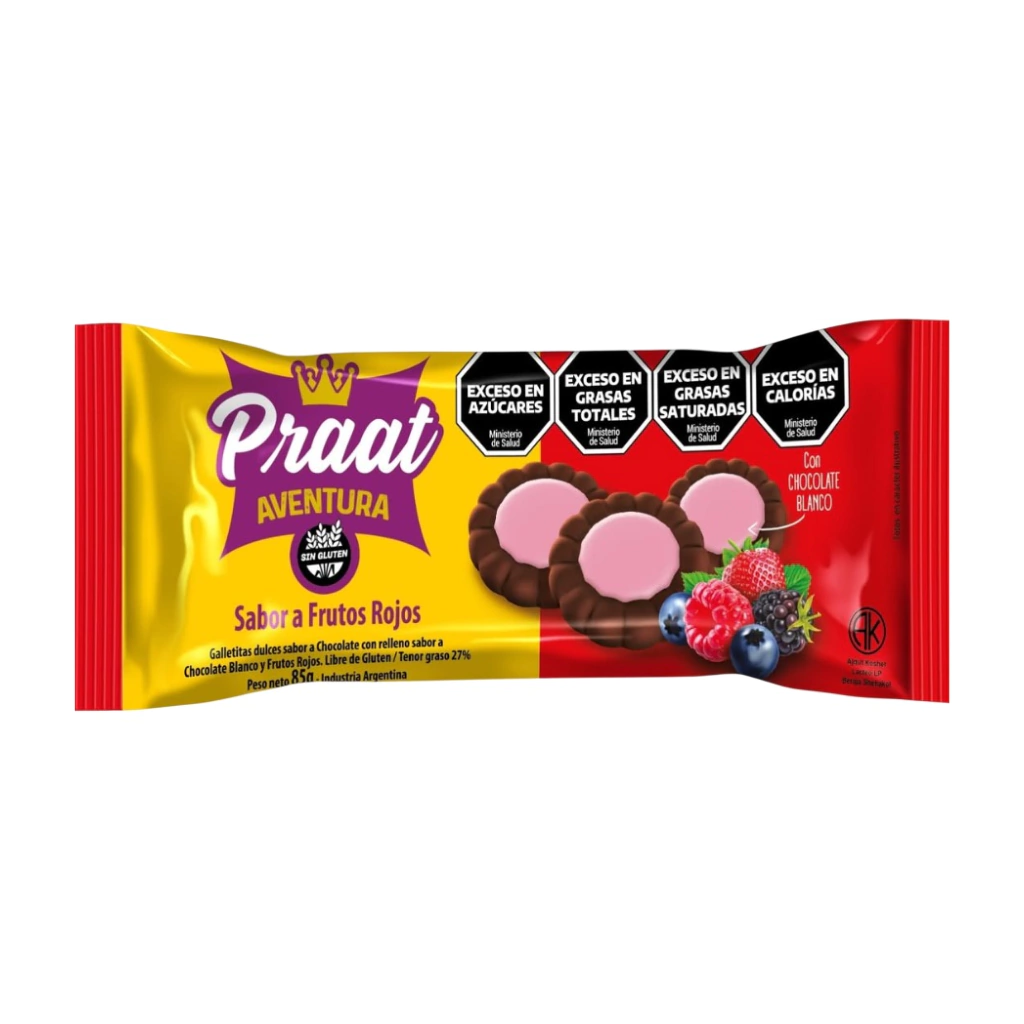 Galletitas Aventura de Chocolate y Frutos Rojos PRAAT x 85g