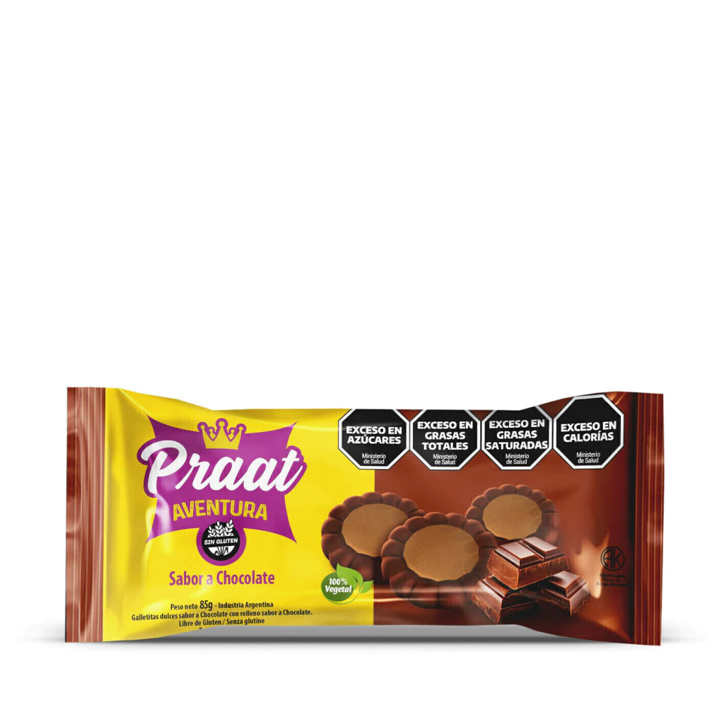 Galletitas Aventura de Chocolate con Chocolate Negro PRAAT x 85g