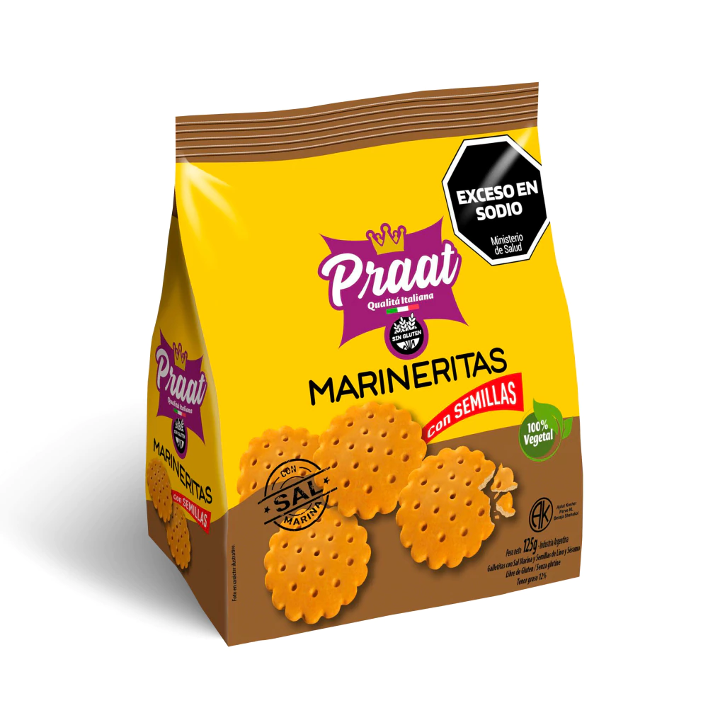 Galletas Marineritas con Sal Marina y Semillas PRAAT x 125g