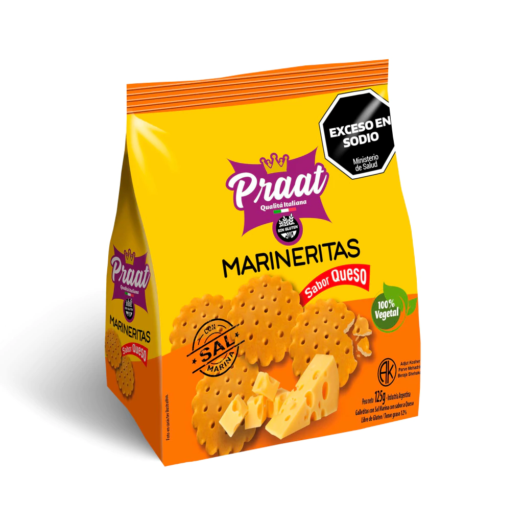 Galletas Marineritas con Sal Marina sabor Queso PRAAT x 125g