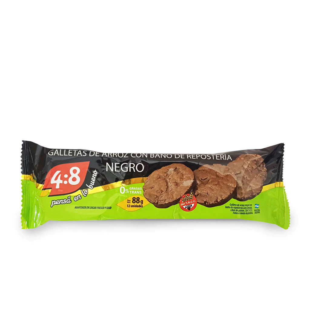 Galletas de Arroz Bañadas en Chocolate Negro x 88g