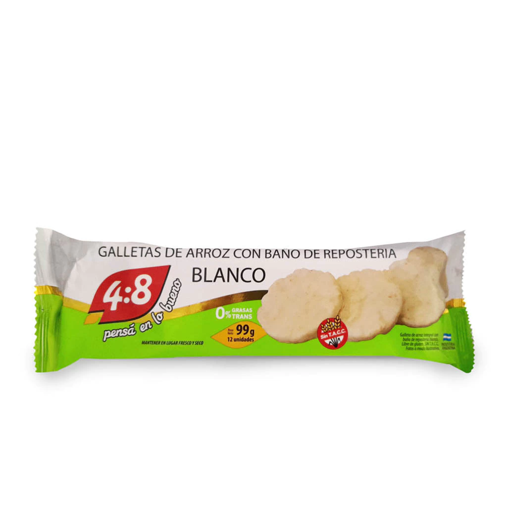 Galletas de Arroz Bañadas en Chocolate Blanco x 99g