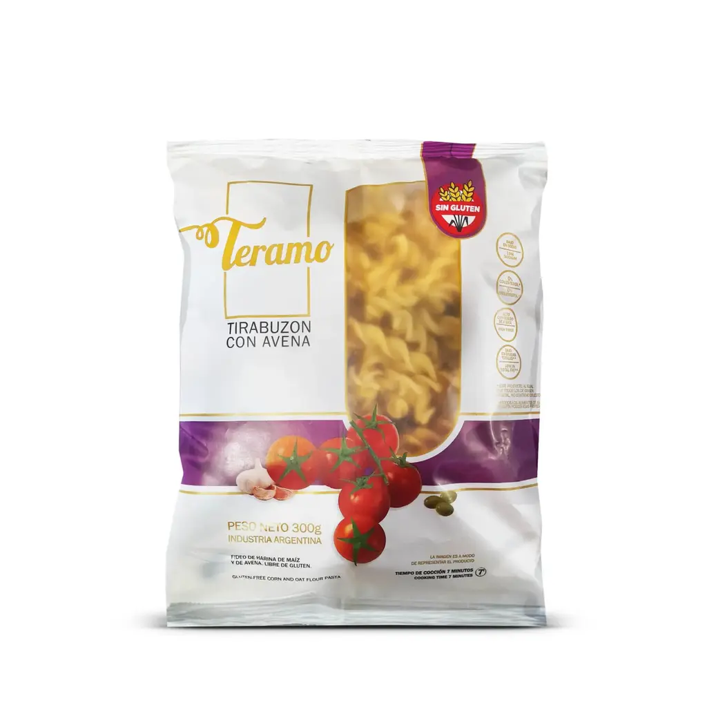 Fideos Tirabuzón de Maíz y Avena Teramo x 300g