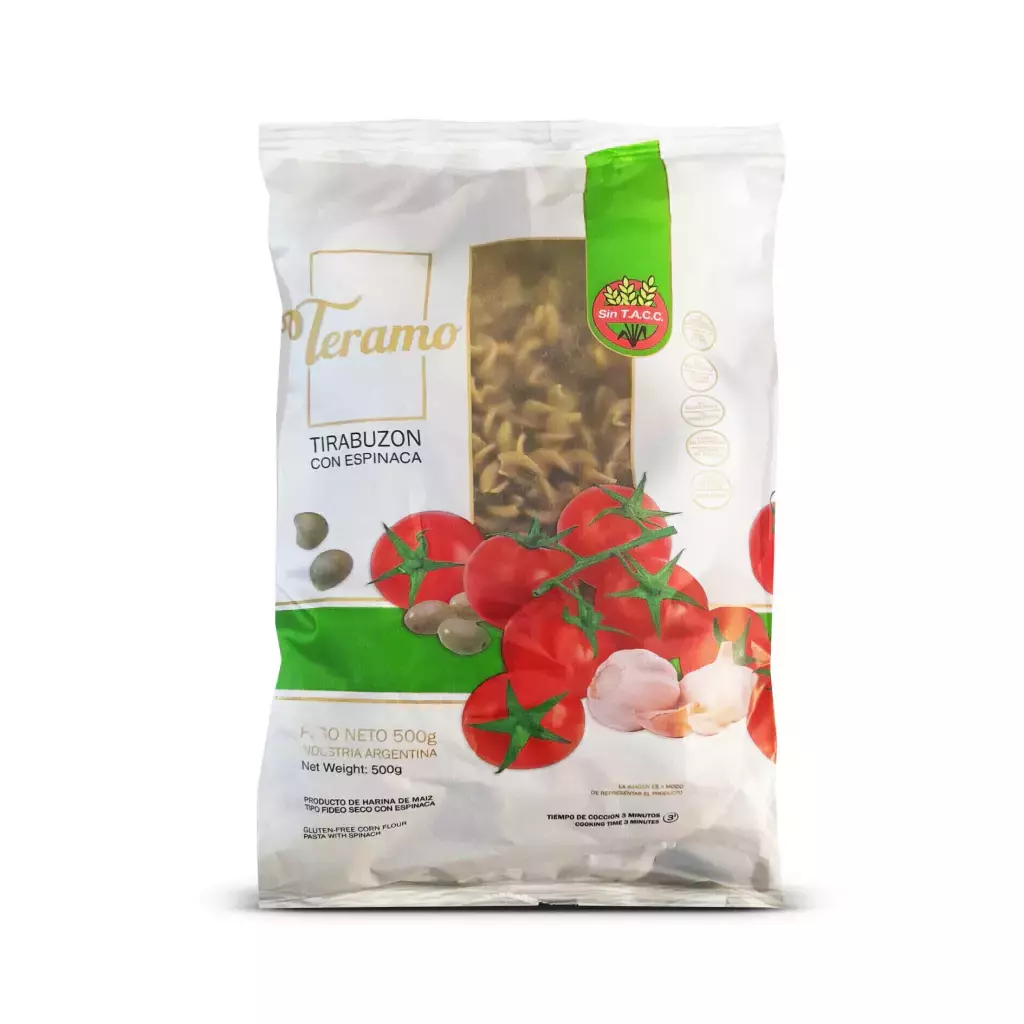 Fideos Tirabuzón de Espinacas - Teramo x 500g