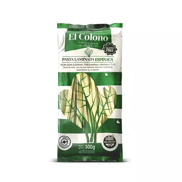 Cintas Laminadas con Espinacas El Colono x 300g