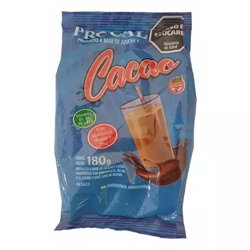 Cacao para Chocolada Fortificado Instantáneo Procal x 180g
