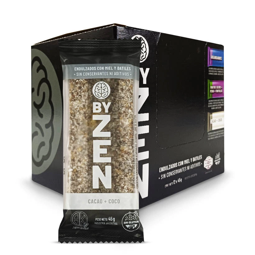 ByZen Barra Semillas Frutos Dátiles Cacao y Coco Caja x 12u