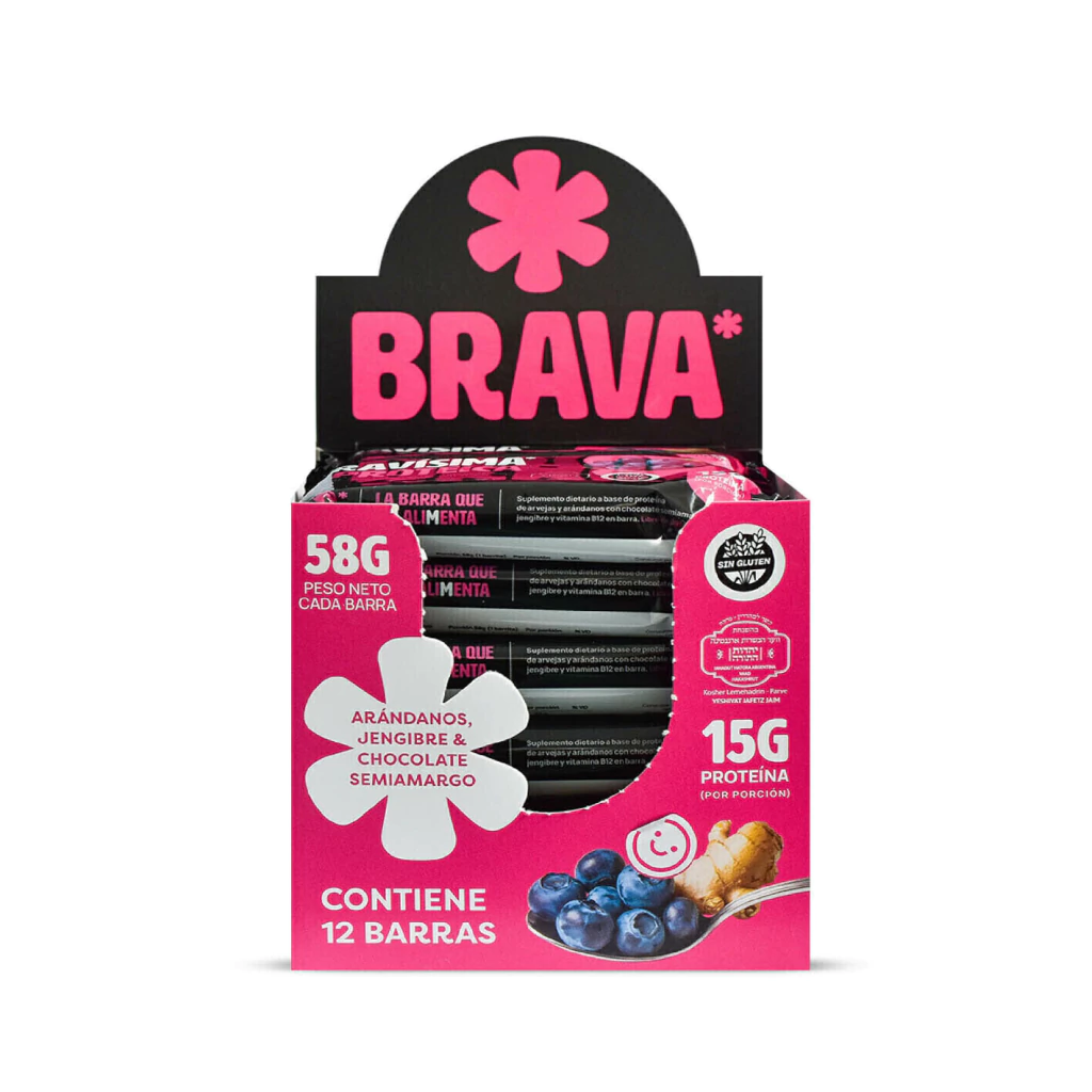 Bravísima Barrita Proteica Arándanos y Chocolate caja x 12